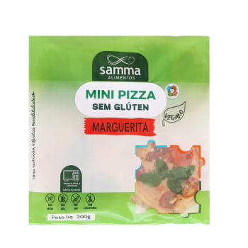 Mini Pizza Integral MARGUERITA - sem Glúten e Lácteos (Vegana) - 200g c/ 4unid