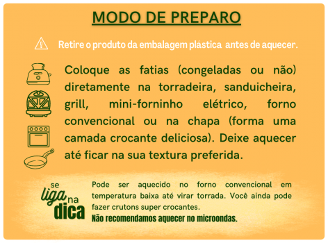 Pão Integral  sem Glúten e Açúcar -  450g -  Castanha do Pará+ Gergelim - Sem Conservante (Congelado)