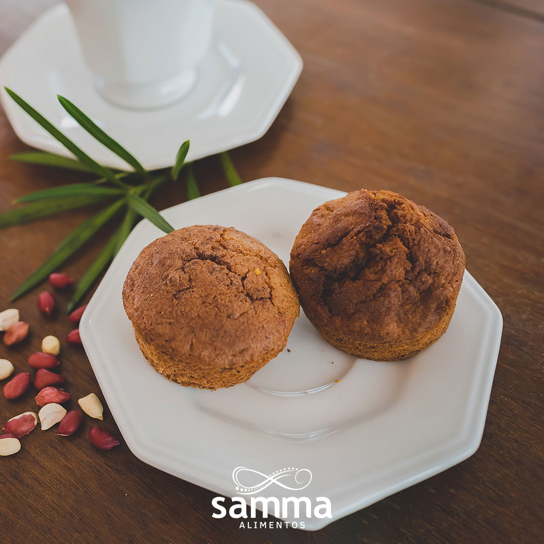 Muffin de Amendoim - Integral -  Sem glúten, leite e conservante  - c/ 4 unid  (Congelado)