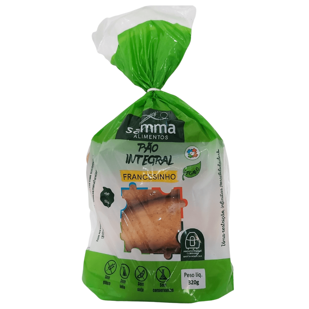 Pão Francês sem glúten - Integral- Sem Soja e Conservante - Vegano -  320 g c/4unid (CONGELADO)- 
